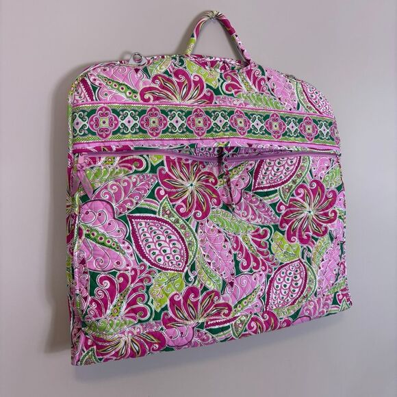 Vera Bradley Pink and Green Patterned Large Quilted Garment Bag - Picture 3 of 11
